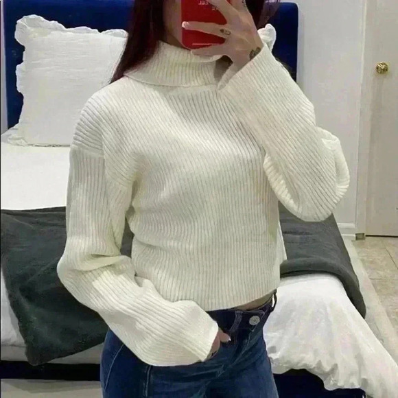 Ivory turtle neck crop - Picture 1 of 1